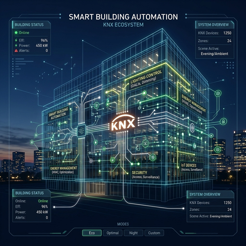 Smart building automation network and control systems